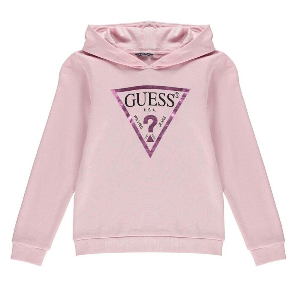 Guess Childrens/Kids Logo Cotton Hoodie / Pink